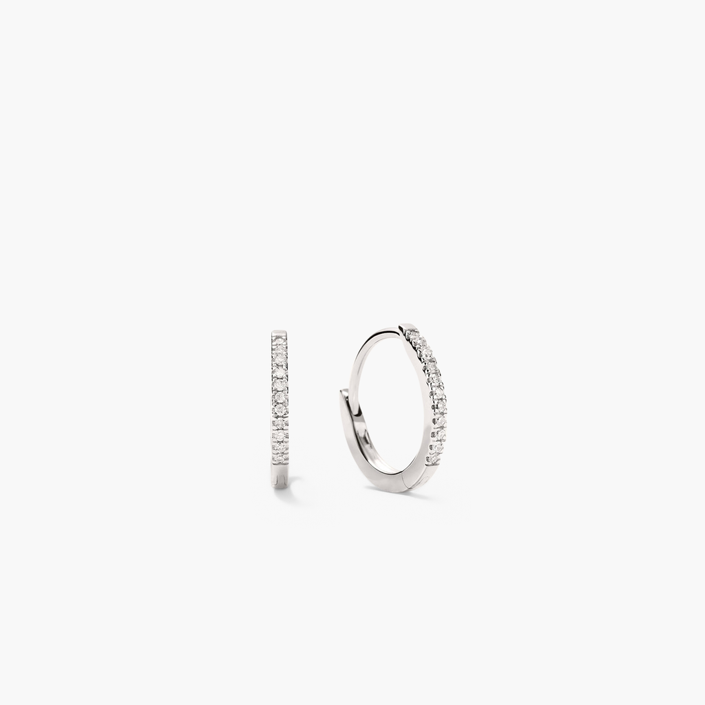 AuraGilt Pave Diamond Huggie Hoops 14k Yellow Gold / Natural Diamond