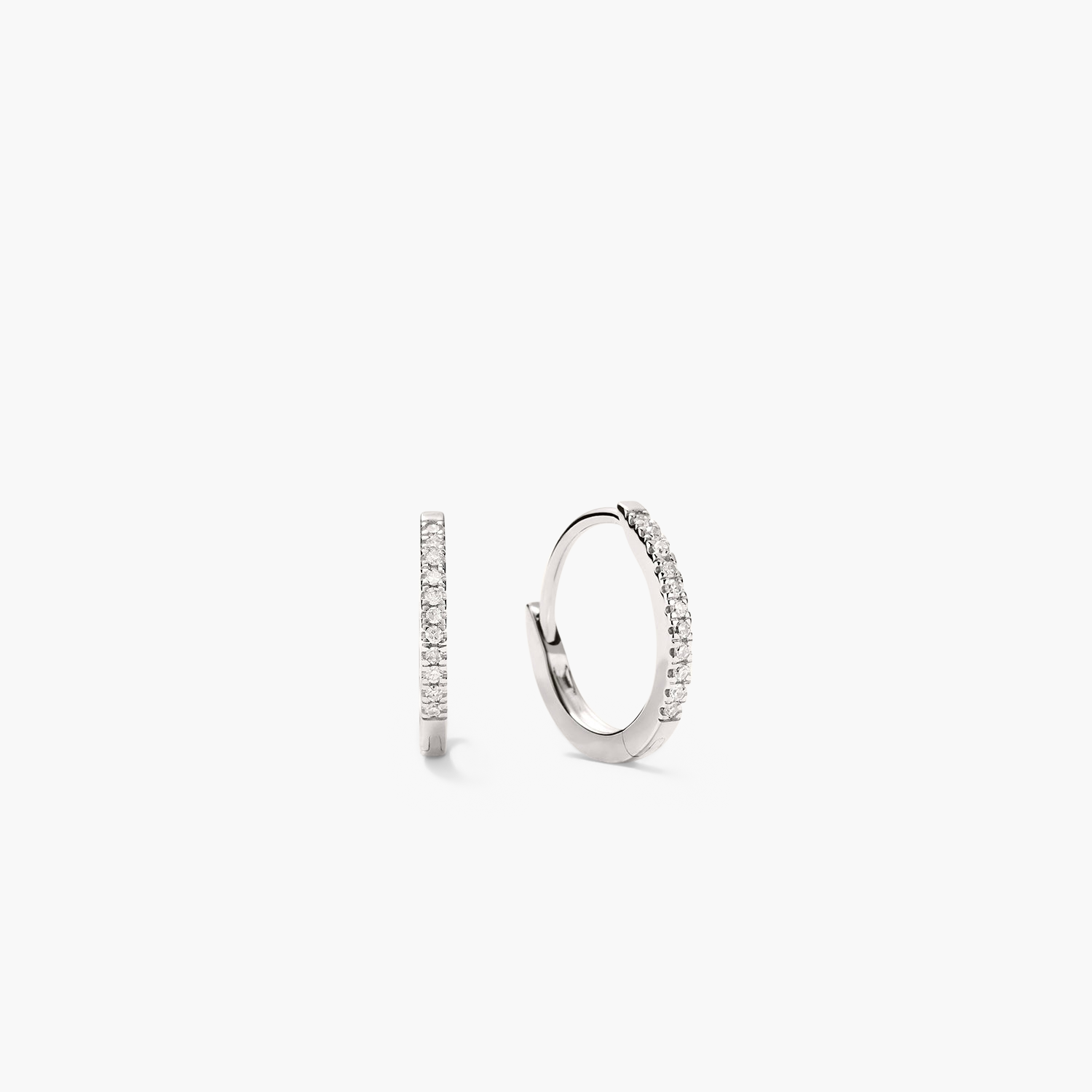AuraGilt Pave Diamond Huggie Hoops 14k Yellow Gold / Natural Diamond
