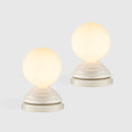 Wake Sleep Light Table Lamp Set of 2 Pebble White, Dim-to-Warm LED, Ceramic & Glass, Smart Home Compatible