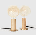 ace Knuckle Table Lamp in Oak + Voronoi I Set of 2
