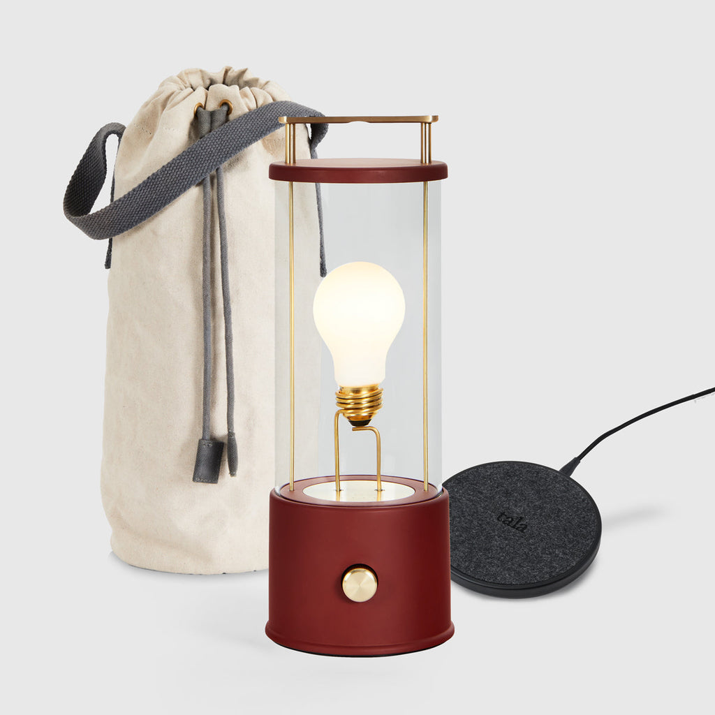 The Muse Portable Lamp Bundle Pomona Red with Wireless Charger & Canvas Bag