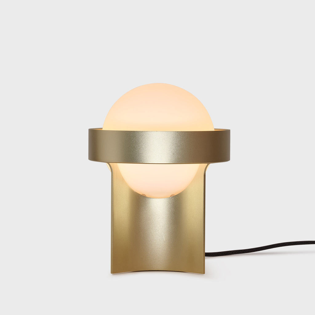 ace Loop Table Lamp in Gold with Sphere IV LED Bulb