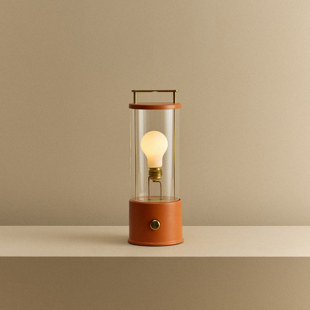 Portable Cordless LED Lantern – Warm Claycourt Orange