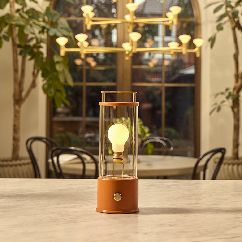 Portable Cordless LED Lantern – Warm Claycourt Orange