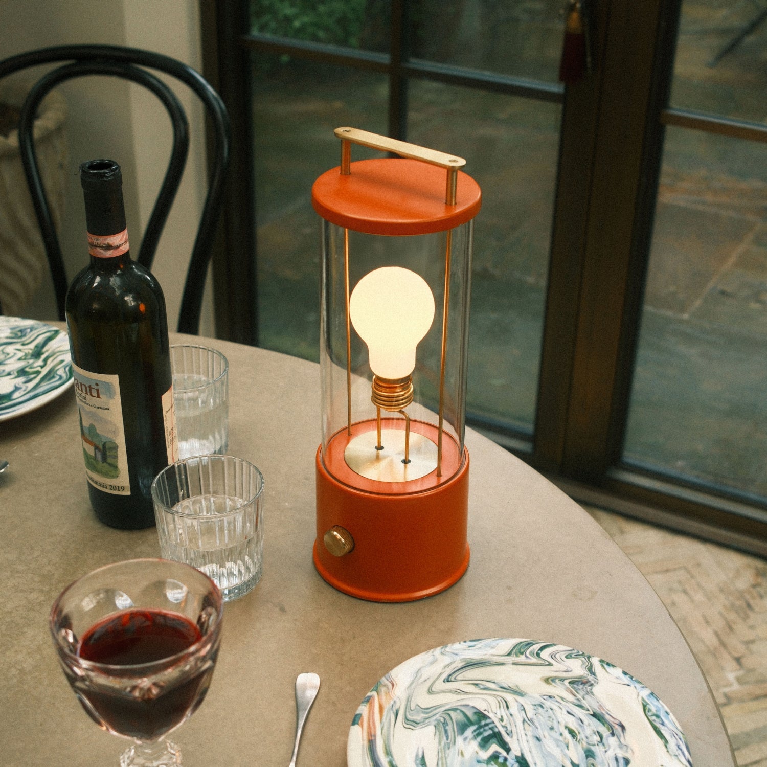 Portable Cordless LED Lantern – Warm Claycourt Orange