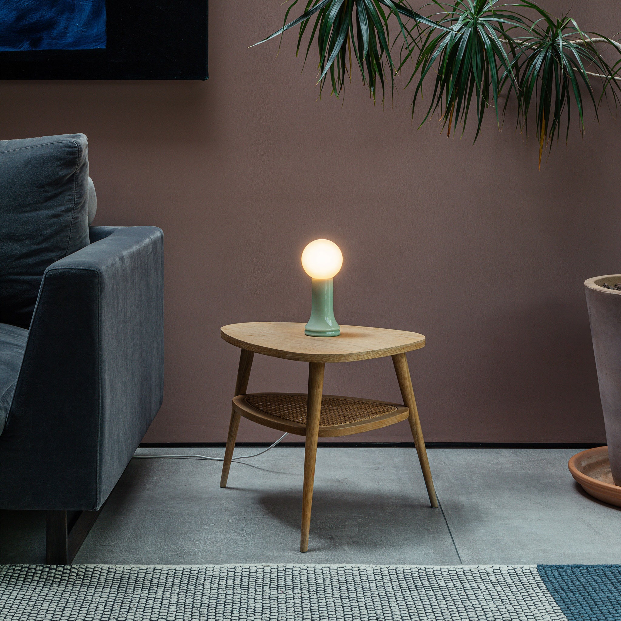 Shore Table Lamp in Sea Green – Recycled Glass, Dimmable LED