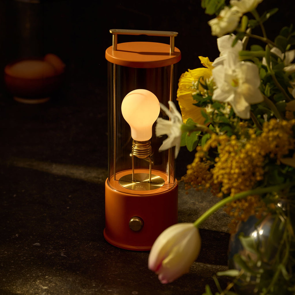 Portable Cordless LED Lantern – Warm Claycourt Orange