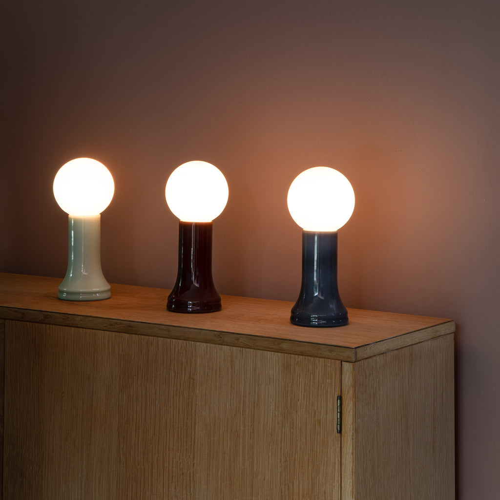 Shore Table Lamp in Sea Green – Recycled Glass, Dimmable LED