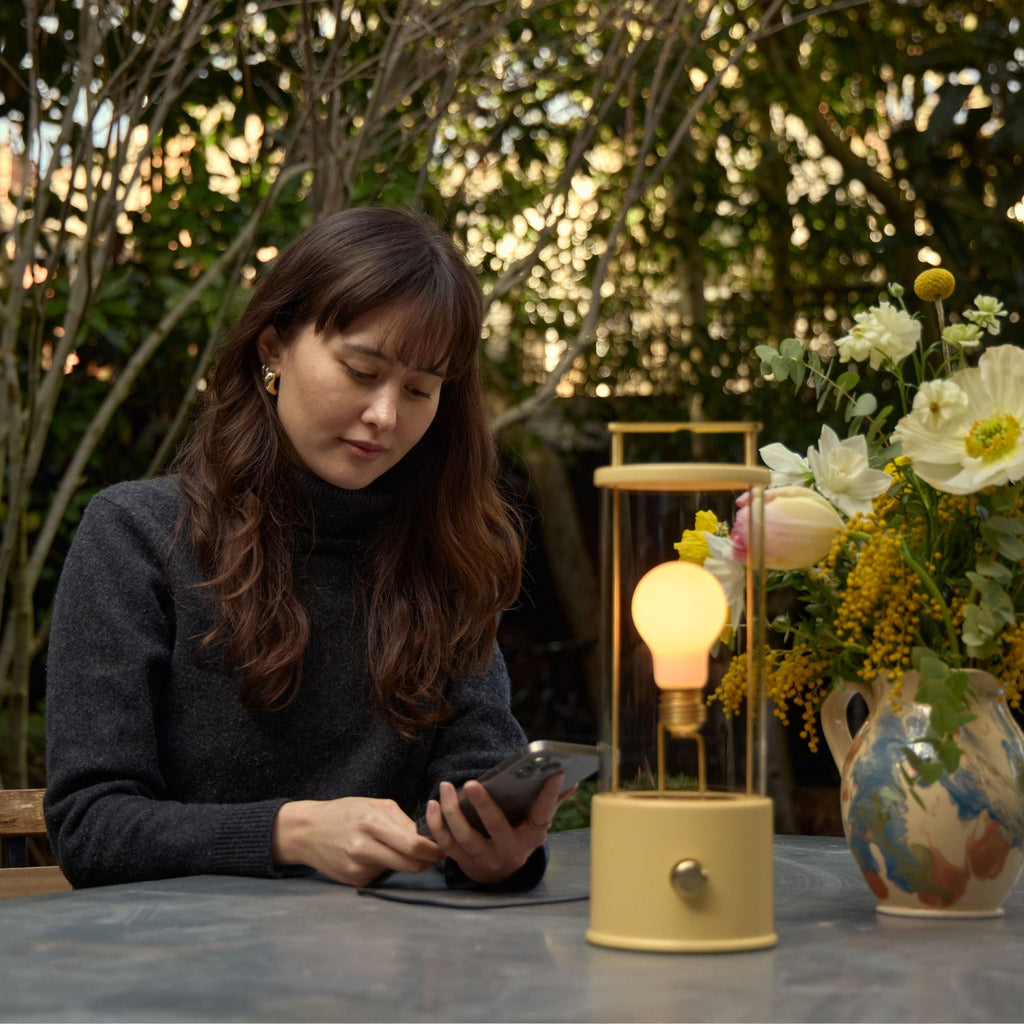Portable Cordless LED Lantern – Warm Claycourt Orange