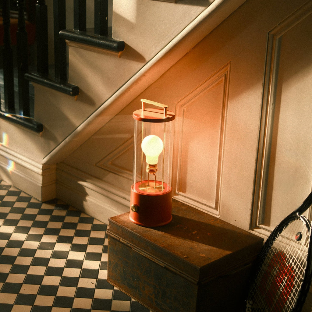 Portable Cordless LED Lantern – Warm Claycourt Orange