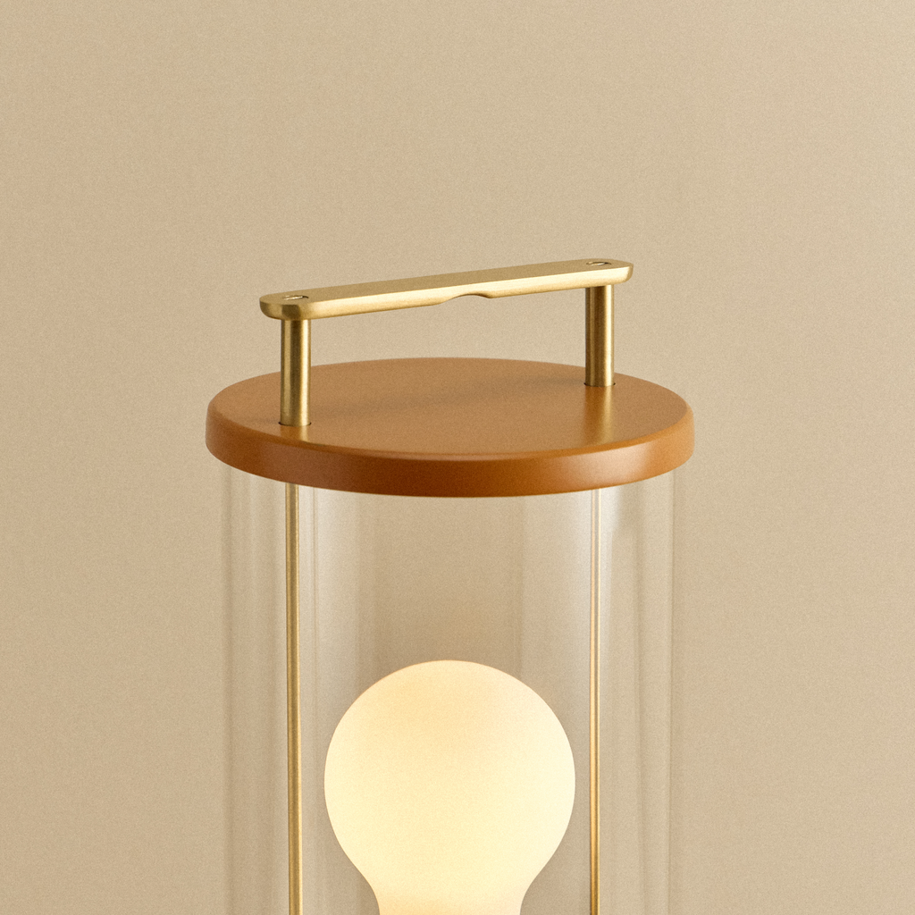Portable Cordless LED Lantern – Warm Claycourt Orange