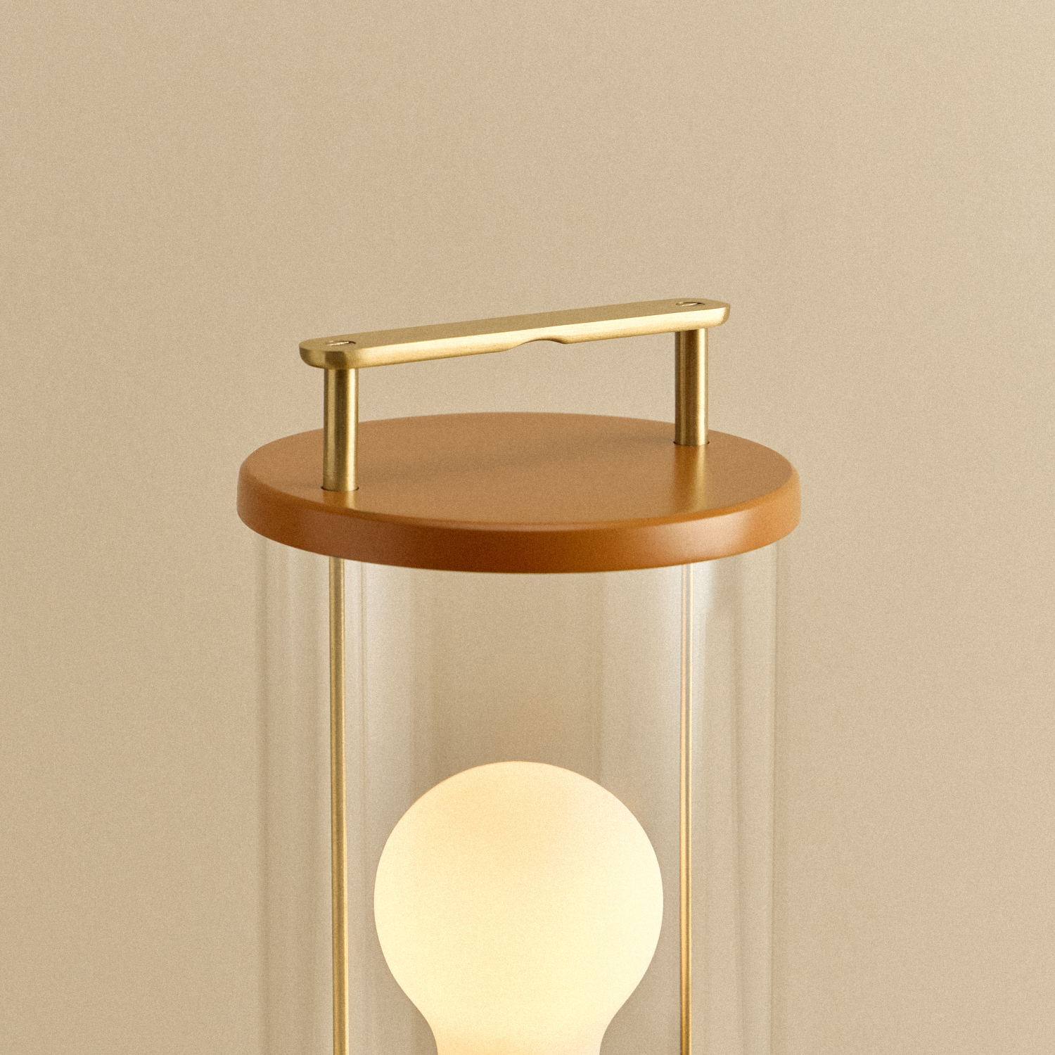Portable Cordless LED Lantern – Warm Claycourt Orange