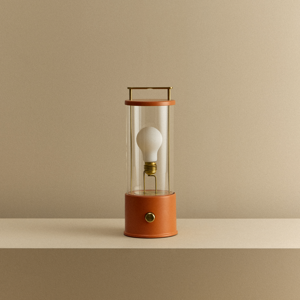 Portable Cordless LED Lantern – Warm Claycourt Orange