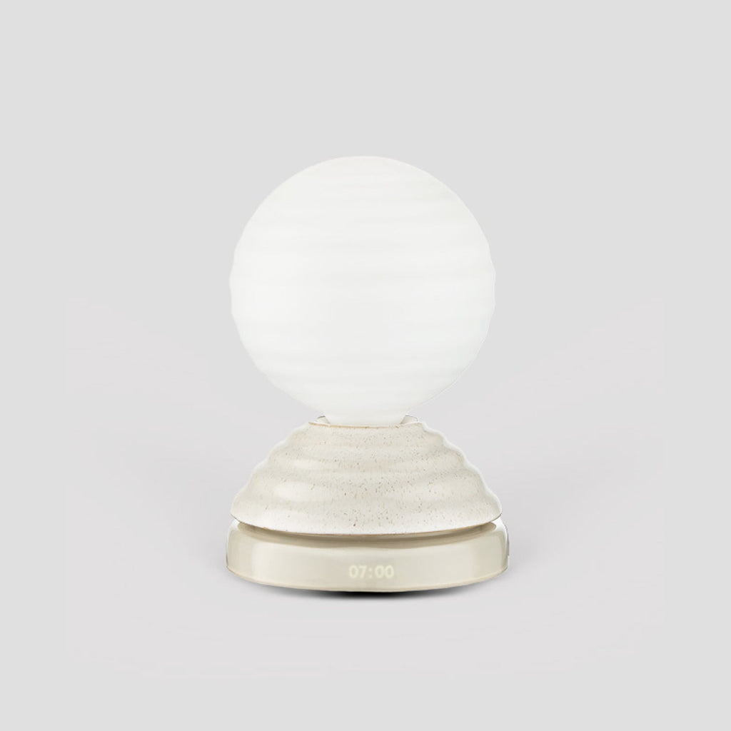 Wake Sleep Light Table Lamp Set of 2 Pebble White, Dim-to-Warm LED, Ceramic & Glass, Smart Home Compatible